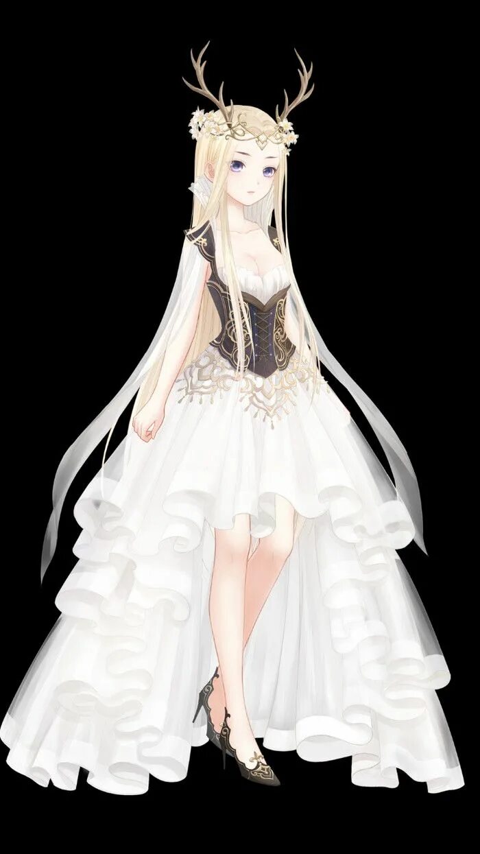 Платья аниме фото 奇 迹 暖 暖 精 灵 鹿 后 壁 纸 人 设 服 装 手 绘 Anime dress, Anime outfits, Dress