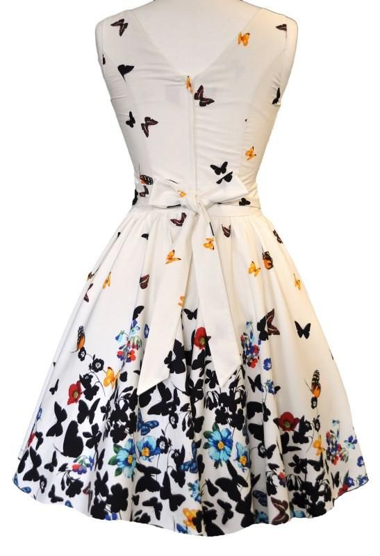 Платья бабочка фото Beautiful White Butterfly Tea Dress - Lady Vintage London - In Short Supply Tea 
