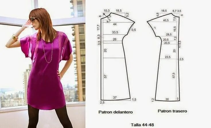 Платья без выкроек для начинающих Moda e Dicas de Costura: VESTIDO FÁCIL DE FAZER - 1 Узоры для одежды, Образец мо