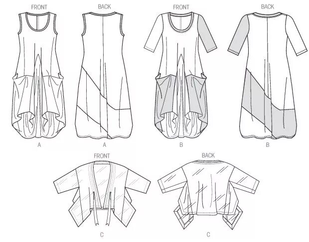 Платья бохо выкройки и схемы Vogue Patterns 8975 Misses' Dress and Jacket Vogue sewing patterns, Lagenlook se