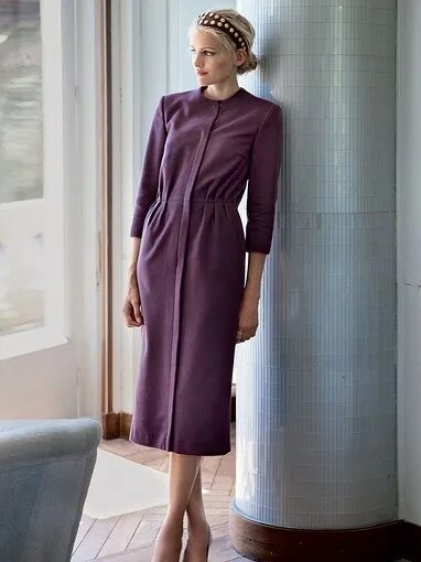 Платья бурда фото Платье приталенного силуэта - выкройка № 128 из журнала 1/2016 Burda - выкройки 