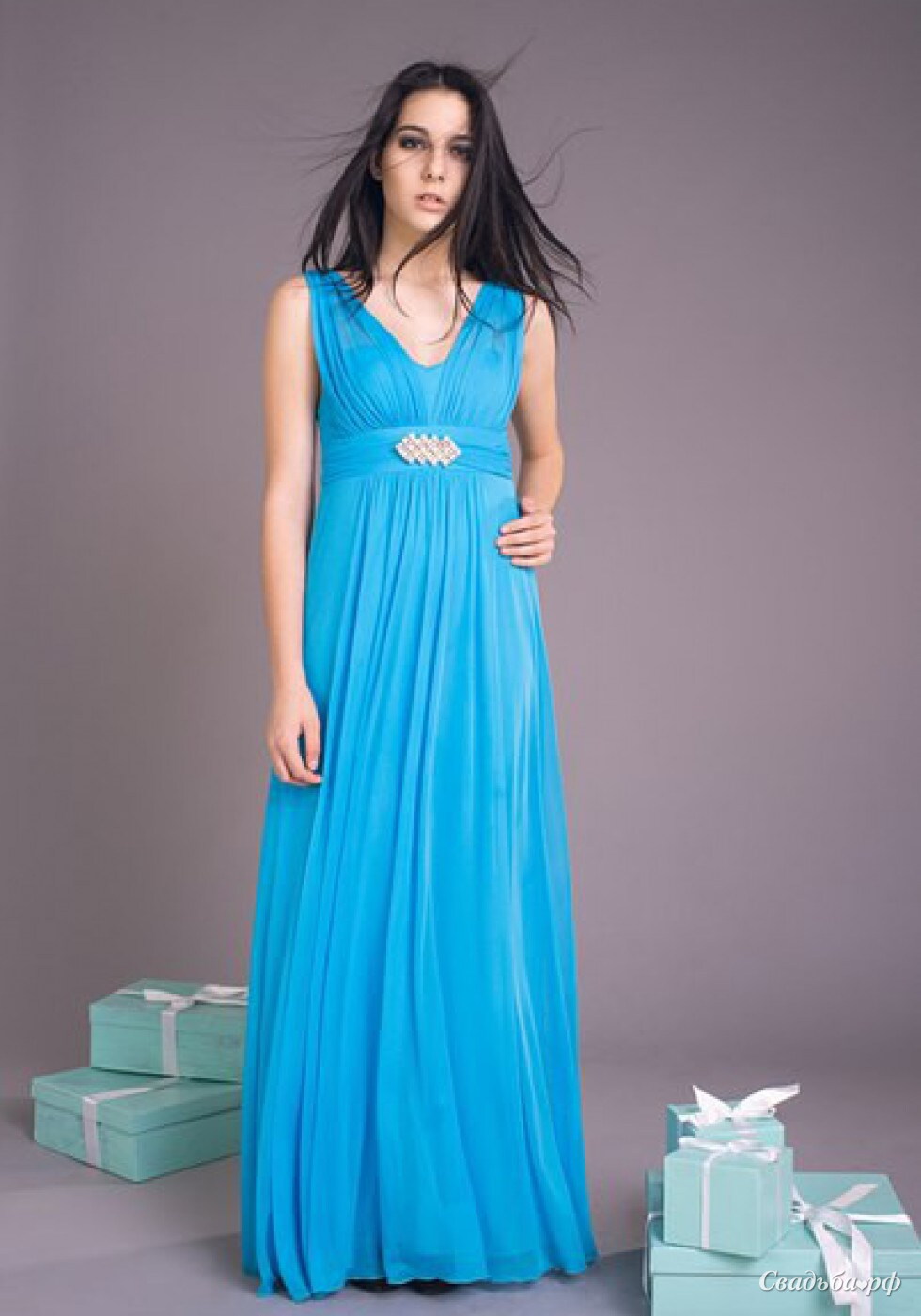 Платья челябинск фото Купить вечернее платье Вечернее платье на прокат-S45123 (цвета: голубой) - Салон