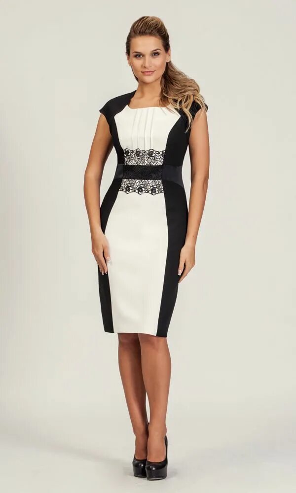 Платья черно белого цвета фото Черное комбинированное платье: найдено 89 изображений
