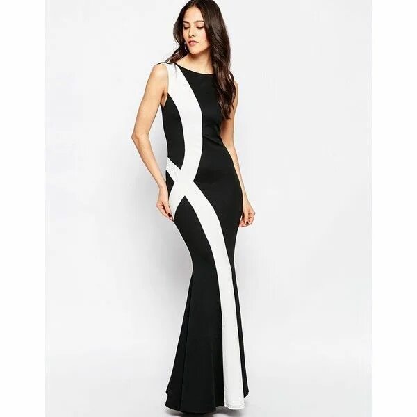 Платья черно белого цвета фото Jessica Wright Rachel Monochrome Maxi Dress Tall maxi dress, White bodycon dress