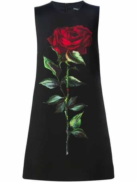 Платья черные с цветами фото Dolce & Gabbana Rose Appliqué Dress - Eraldo - Farfetch.com Applique dress, Hand