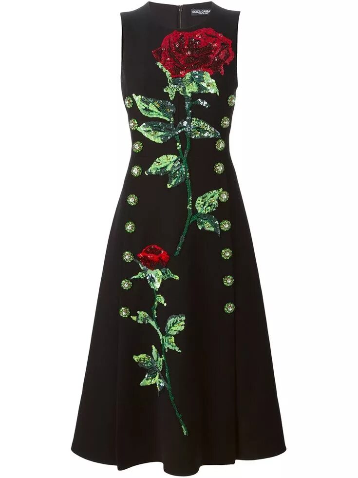 Платья черные с цветами фото Dolce & Gabbana Платье С Вышитым Принтом Роз - Profile - Farfetch.com Designer c