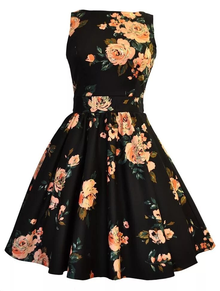 Платья черные с цветами фото frankenbee: Lemme wear this just to run errands in. I ... Pretty dresses, Tea dr