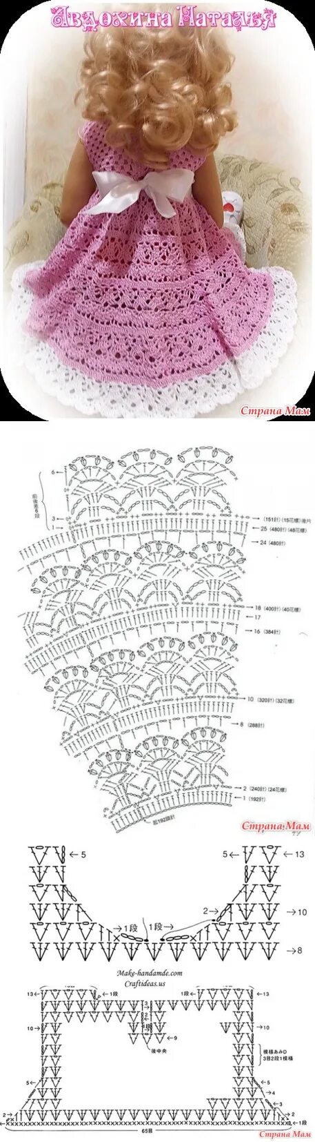 Платья девочкам крючком со схемами Платье 'Розовая лилия' - Вязание - Страна Мам всё про узор лилии крючком Постила