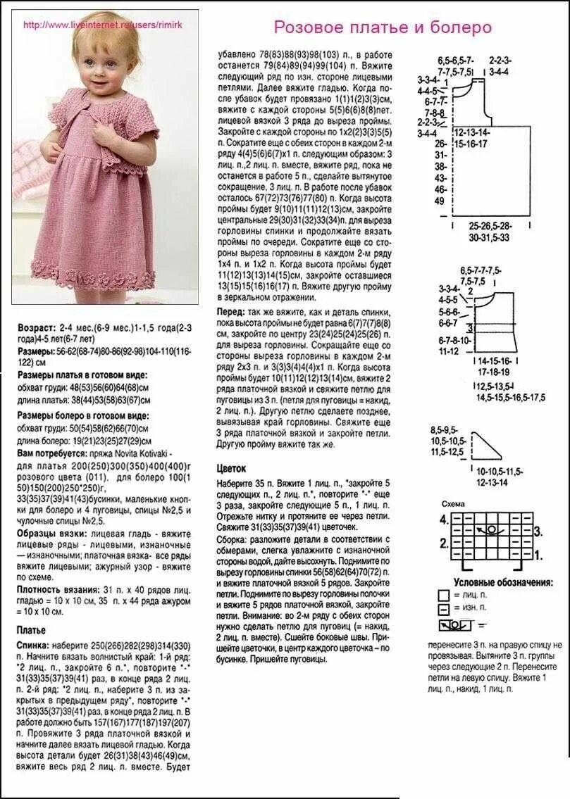 Платья девочкам спицами со схемами Pin van Maya Ramiz op Kids dress patterns