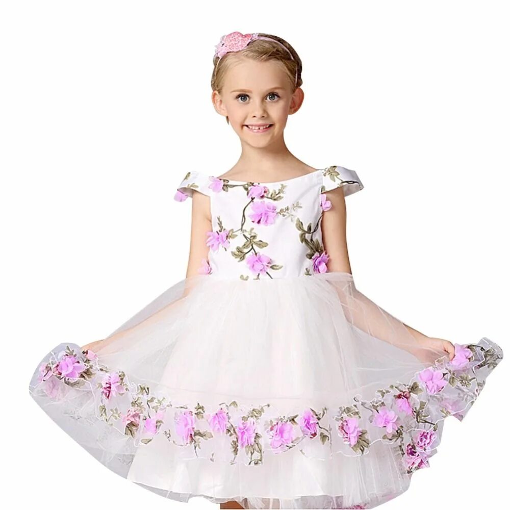 Платья девочке 5 лет фото Elegant Girls Dress for Wedding Party Birthday Flower Princess Kids Pageant Dres