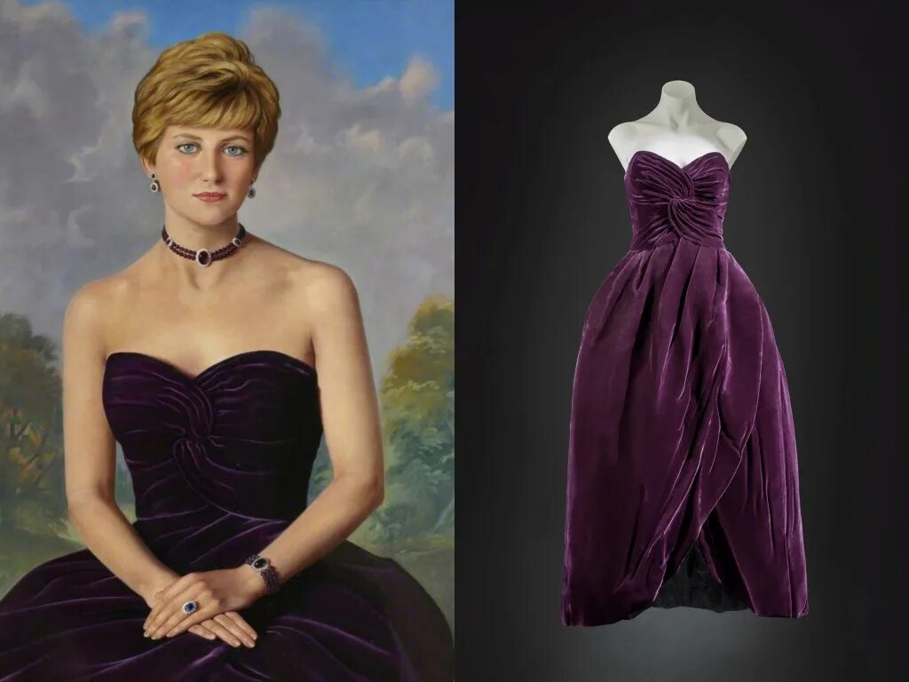 Платья диана фото Princess Diana’s Iconic Purple Dress to Be Auctioned at Sotheby’s - WWD