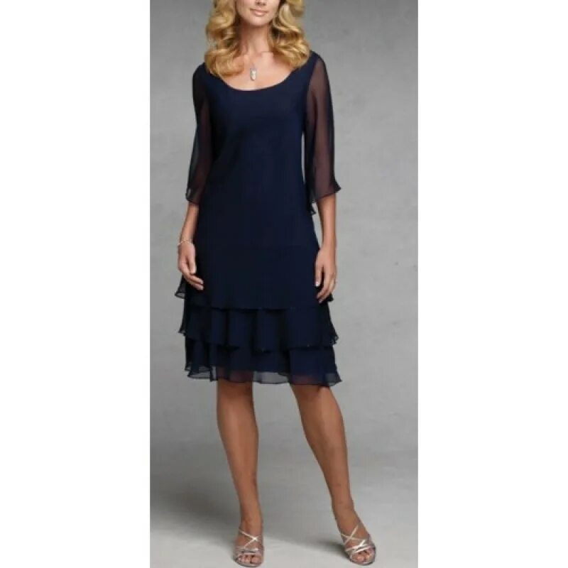 Платья для 40 летних фото Элегантное платье синего цвета - 130574