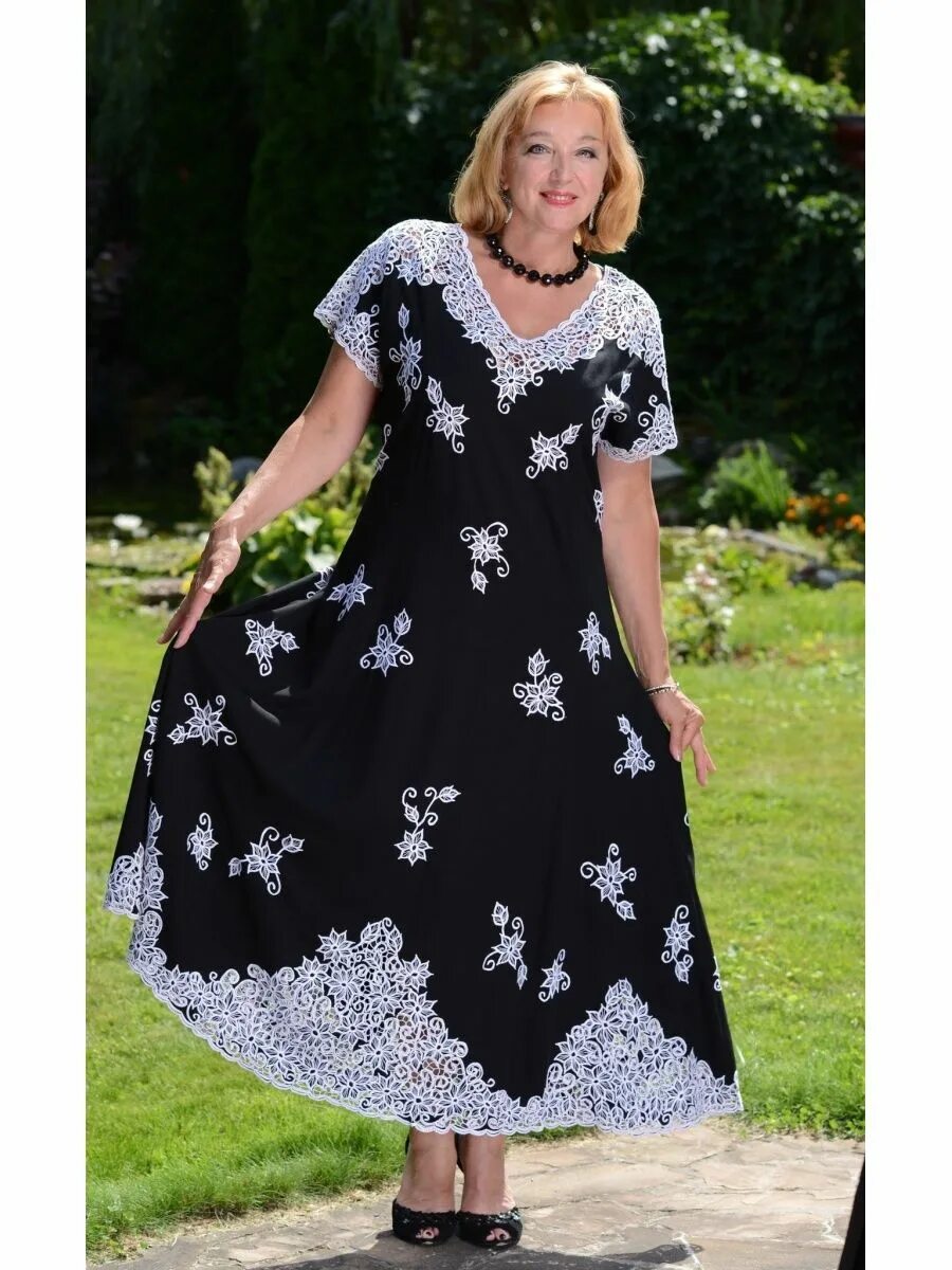 Платья для 60 летних фото Кружевное платье с вышивкой Reshelie Bali ART 61857673 купить в интернет-магазин