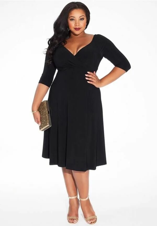 Платья для больших женщин фото The Francesca Dress in Black by IGIGI. View this and more plus size styles by IG