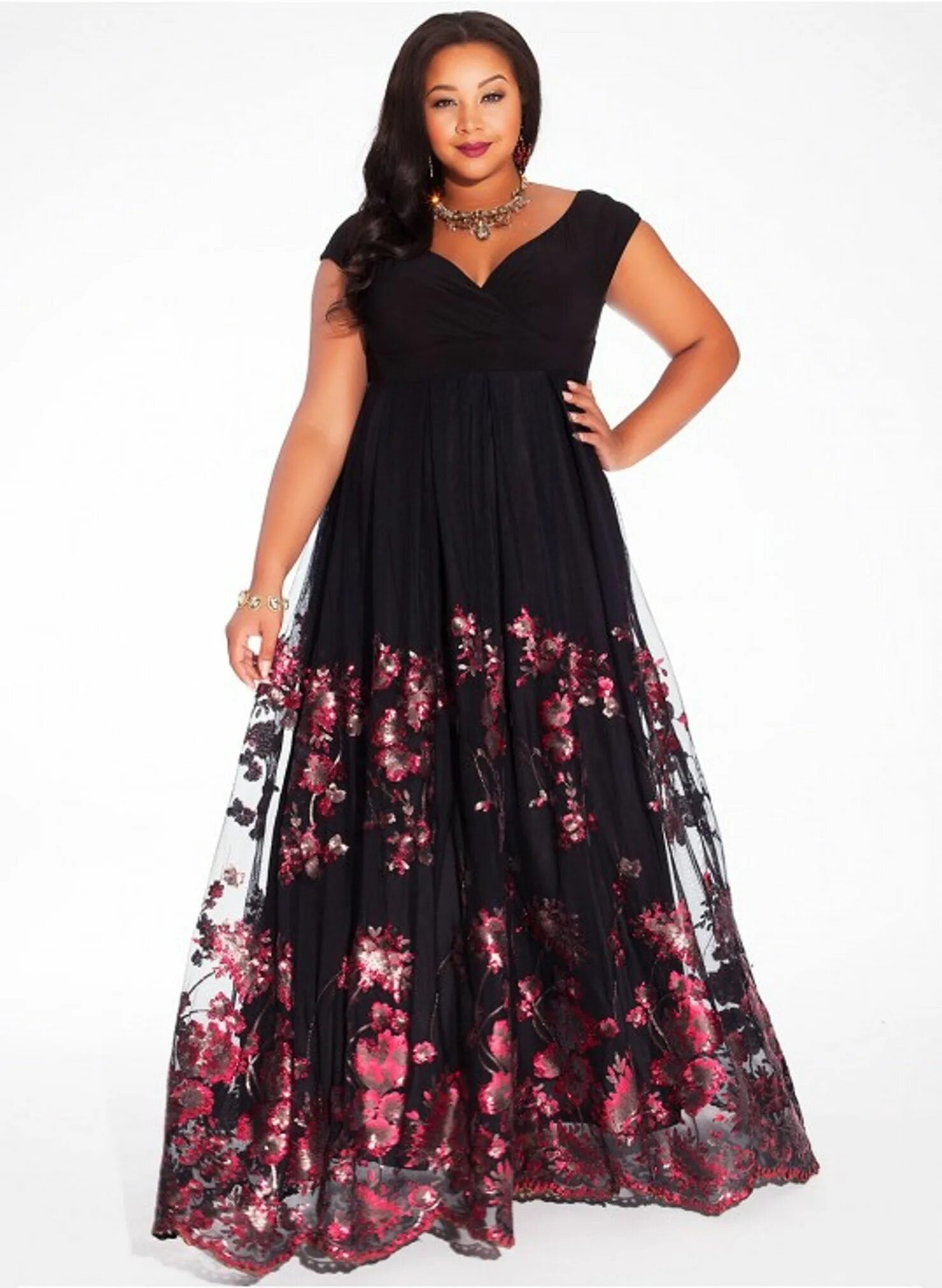 Платья для больших женщин фото Пышные шифоновые платья - найдено 90 фото