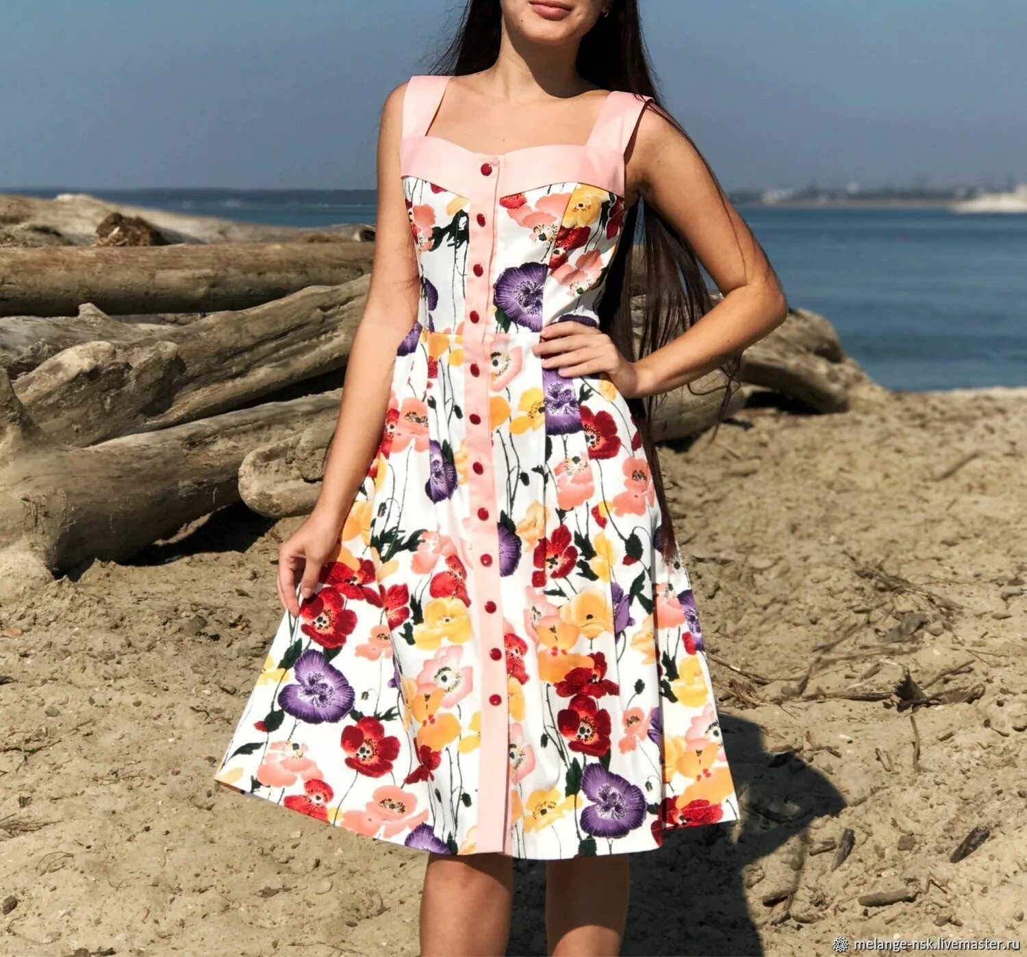 Платья для лета для женщин фото Сарафан из хлопка с цветами. Летний сарафан в интернет-магазине на Ярмарке Масте