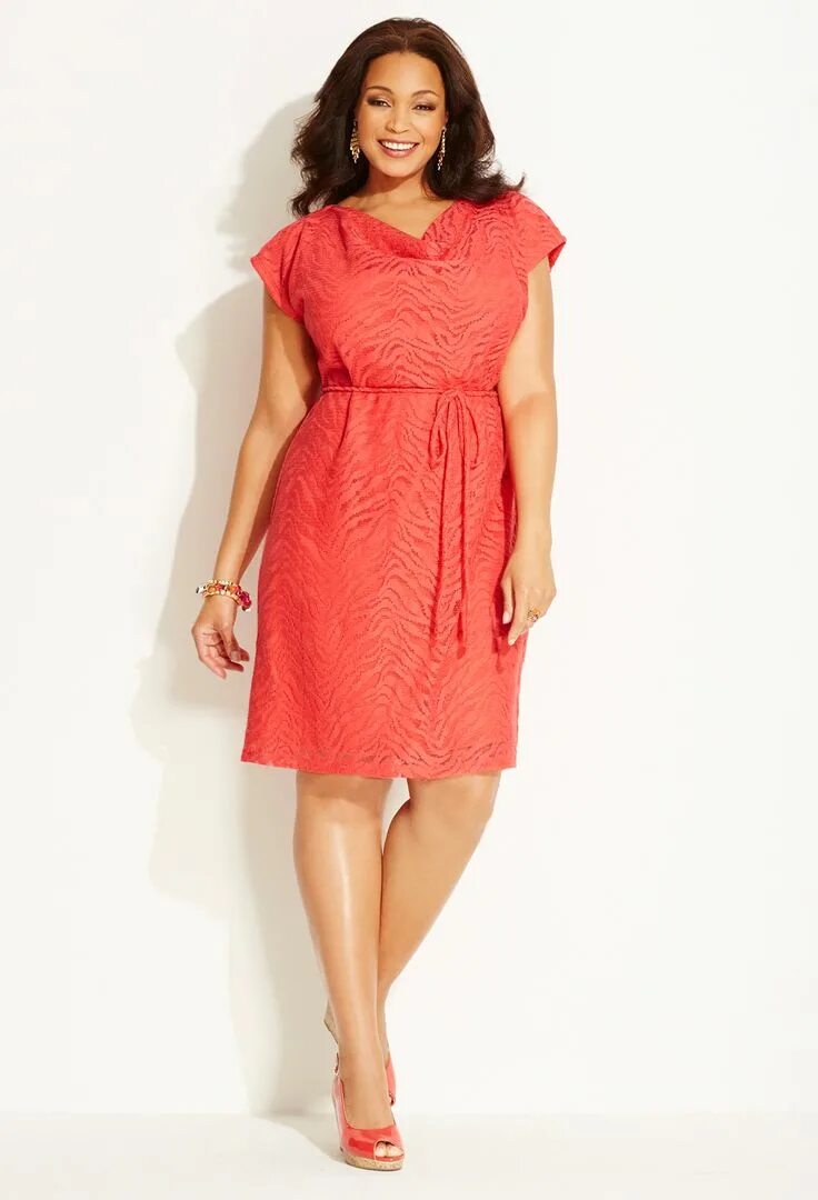 Платья для невысоких женщин фото Plus Size Coral Animal Print Dress Avenue Plus size work dresses, Plus size dres