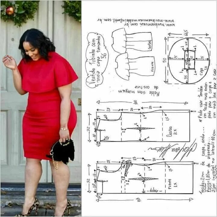 Платья для полных без выкройки Пин на доске VESTIDOS CASUALES Платье швейные шаблоны, Узоры для одежды, Выкройк