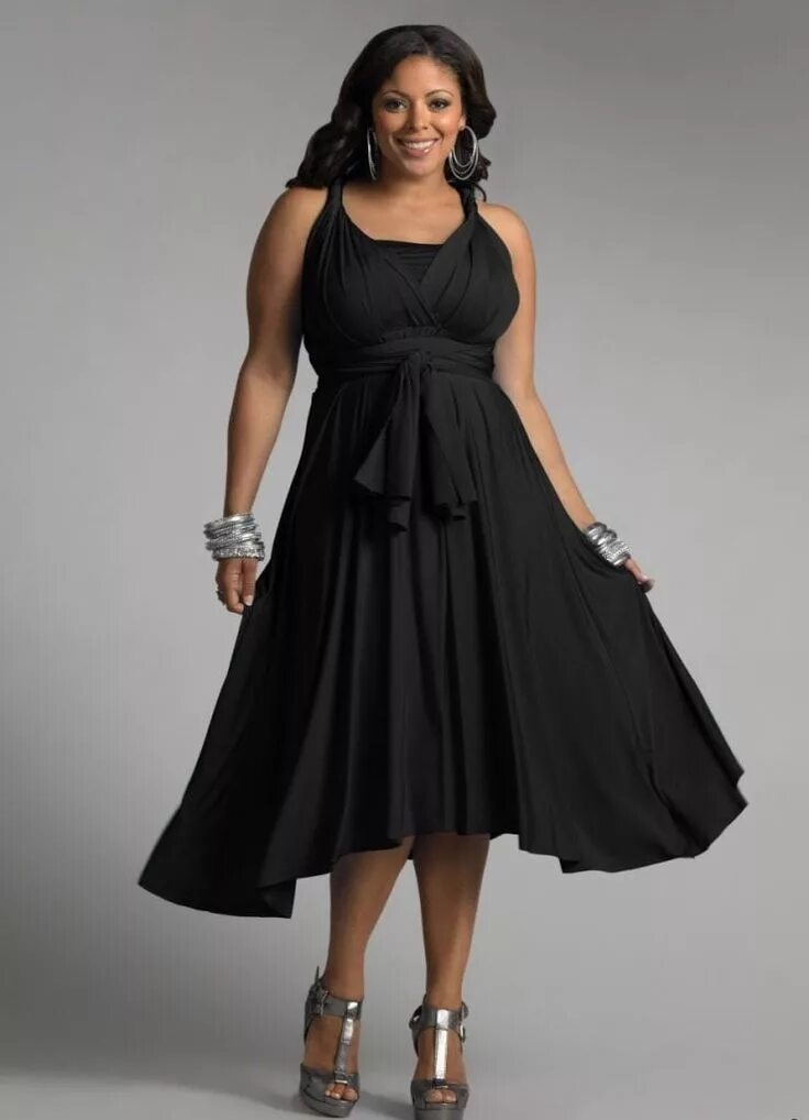 Платья для полных фото модный Black Dress Платья, Модные стили, Платье черное