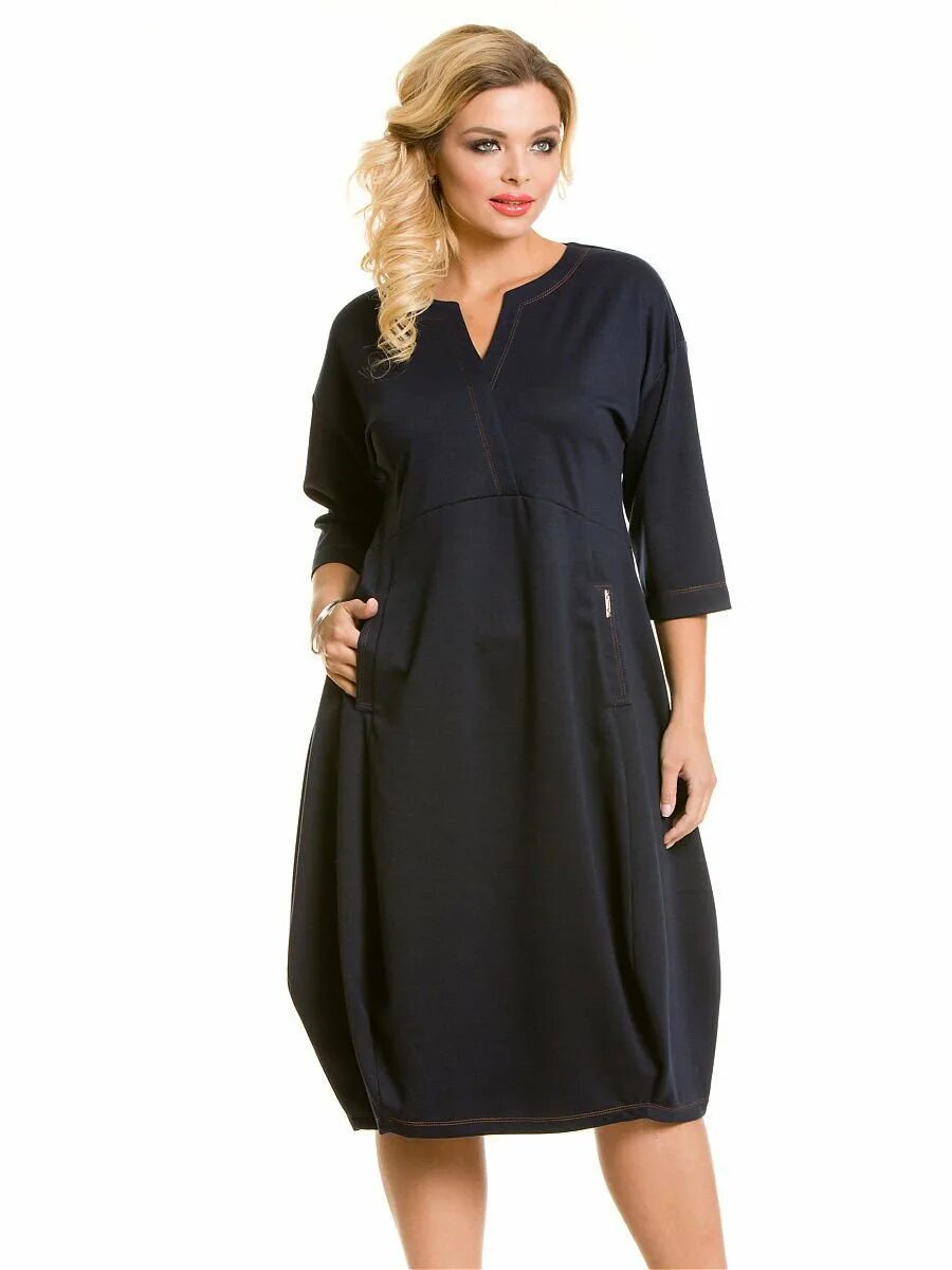 Платья для полных с рукавом фото Платье бочонок для полных фото