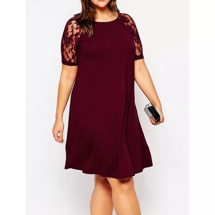 Платья для полных с рукавом фото Más de 80 Vestidos de fiesta Invierno para gorditas Blogmujeres.com Vestidos cas