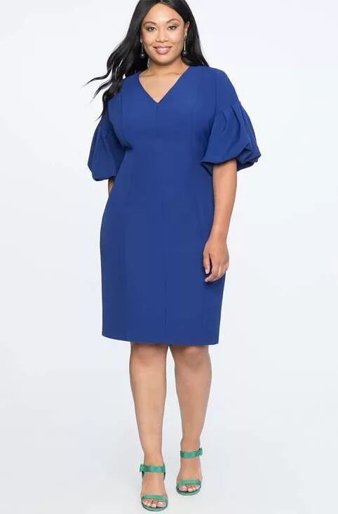 Платья для полных с рукавом фото Платья для полных девушек американского бренда Eloquii осень 2018 Plus size outf