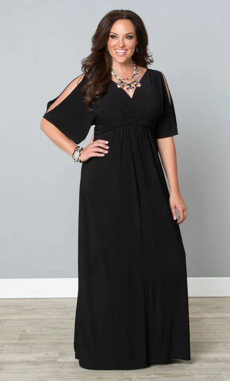Платья для полных с животом фото 10 Chic Maxi Dresses Perfect For Spring Plus size black dresses, Plus size fashi
