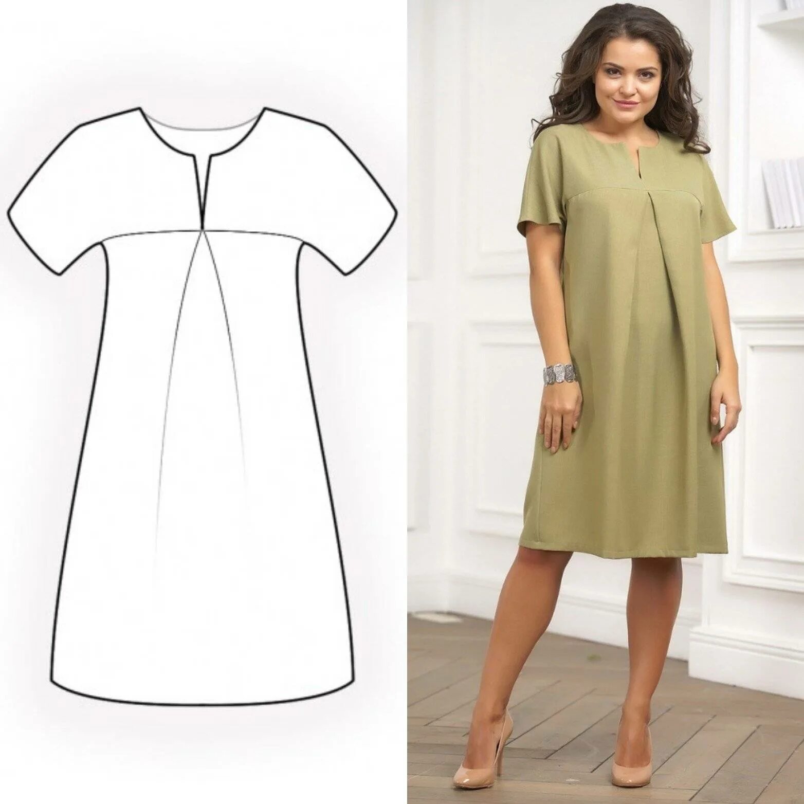 Платья для полных выкройки фото Фасоны и модели платьев прямого кроя