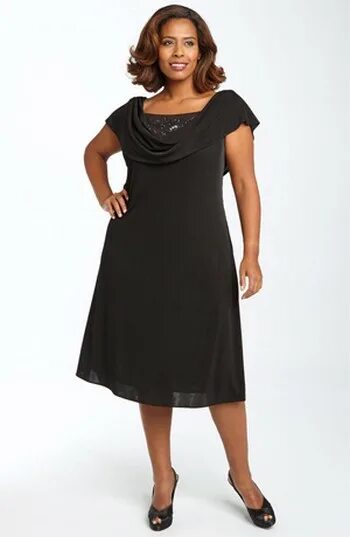 Платья для полных за 50 фото Черное платье для полных Вечерние платья