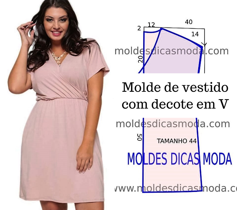 Платья для полных женщин без выкройки Pin em Moldes dicas moda