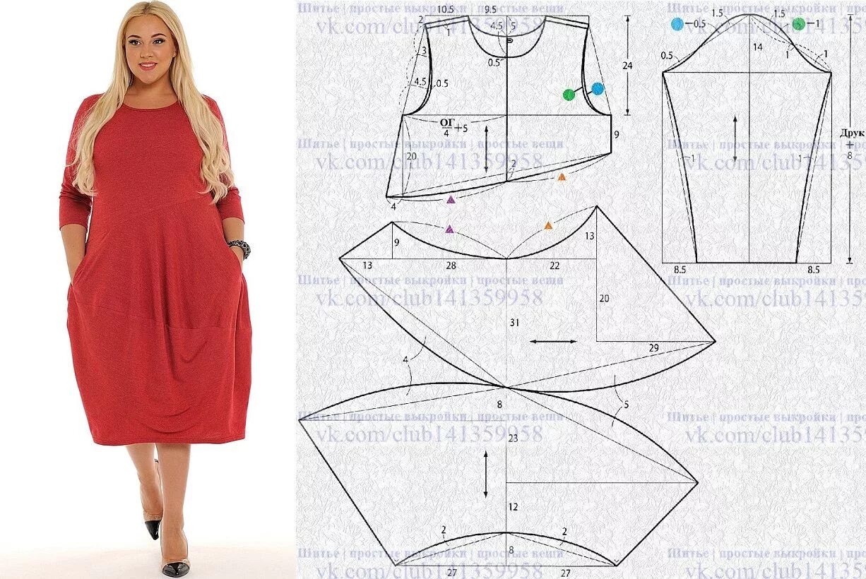 Платья для полных женщин стильные выкройки Новости Выкройка платья, Стиль бохо, Одежда