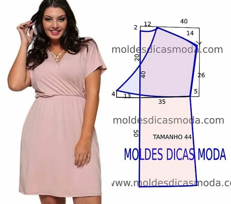 Платья для полных женщин стильные выкройки VESTIDO FÁCIL DE FAZER - 29 Moldes Dicas Moda Vestido fácil, Vestido sem costura