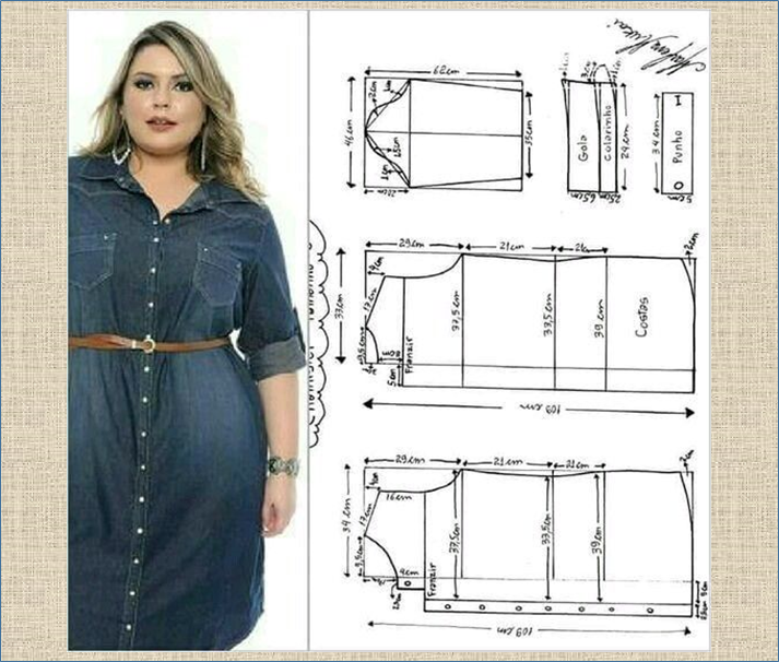 Платья для полных женщин стильные выкройки Переделка: платье из старых джинсов и не только - 50 моделей плюс выкройки - в к