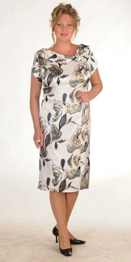 Платья для женщин 50 фото 411035 Платье "Сатин Роза" Весна-лето распродажа. Офисные платья