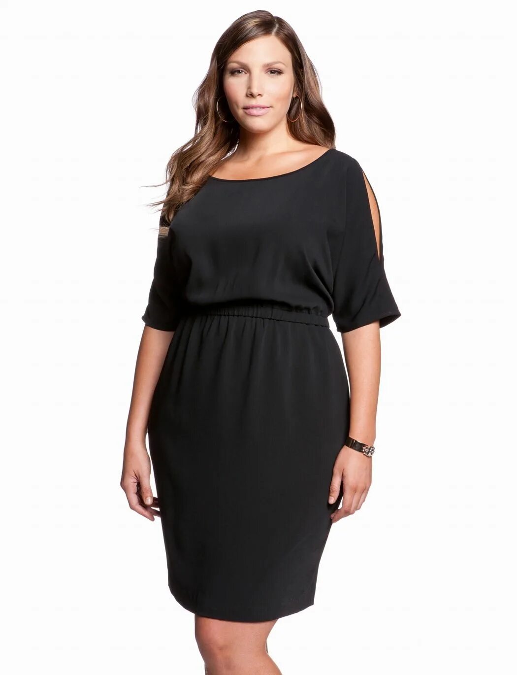 Платья для женщин с животом фото Exposed Sleeve Dress Plus Size Date & Cocktail Dresses eloquii by THE LIMITED Fa