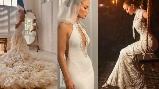 Платья дженнифер лопес фото Дженнифер Лопес на свадьбе с Беном Аффлеком в украшениях за 2 миллиона долларов.