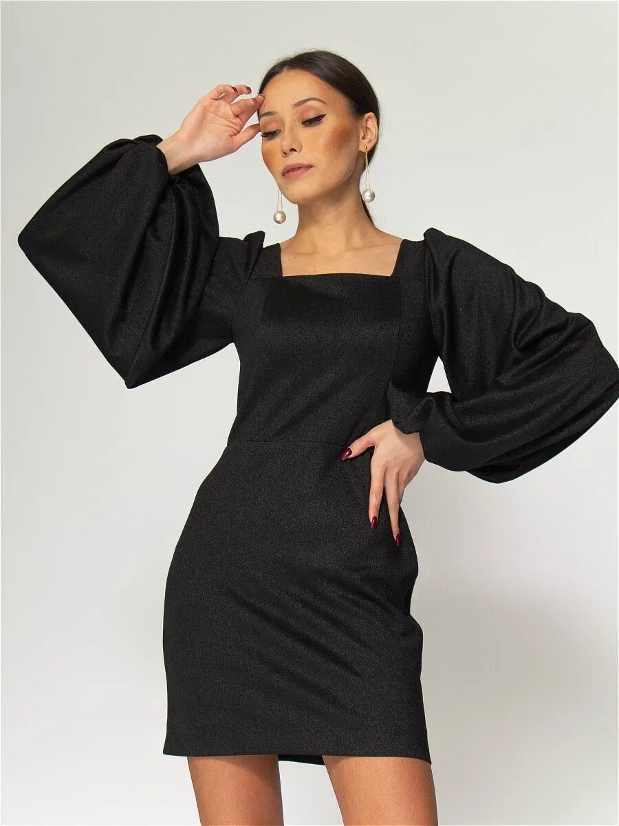 Платья фонарики фото Платья с объемными рукавами 55 фотографий