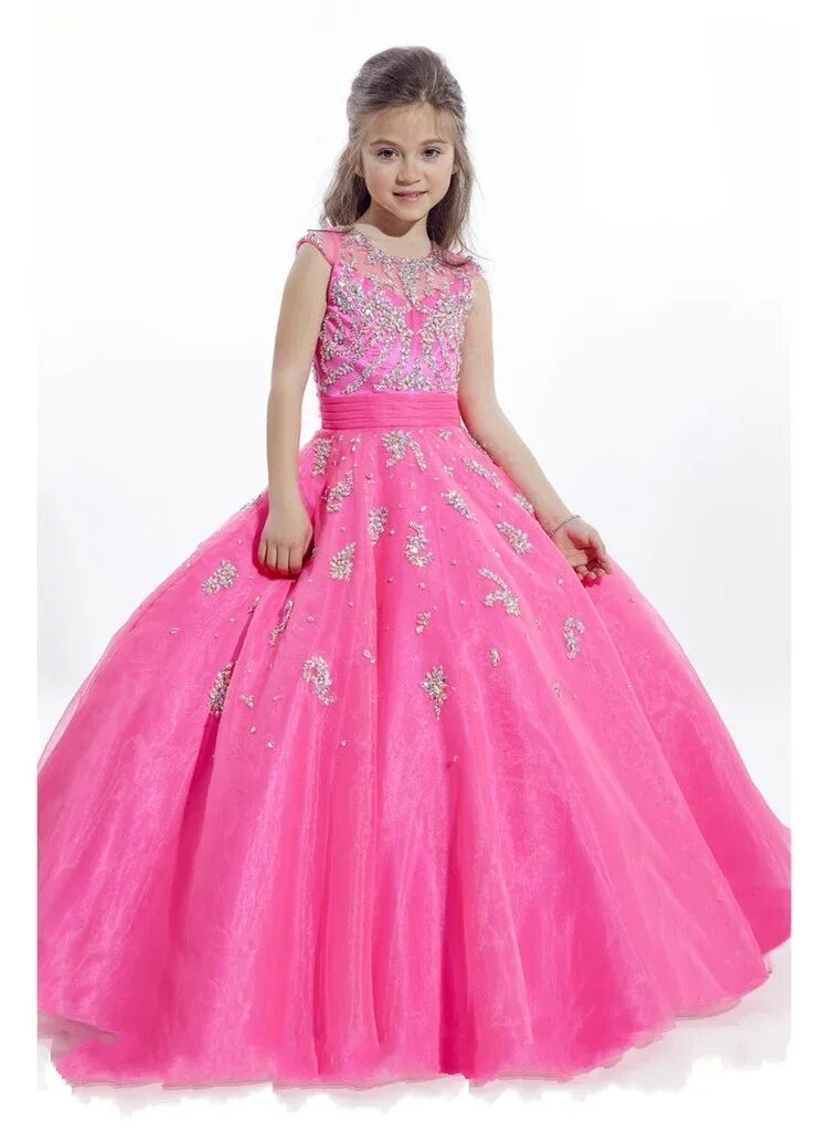 Платья фото 6 лет Платье из синей органзы для подружки невесты, с цветами AliExpress