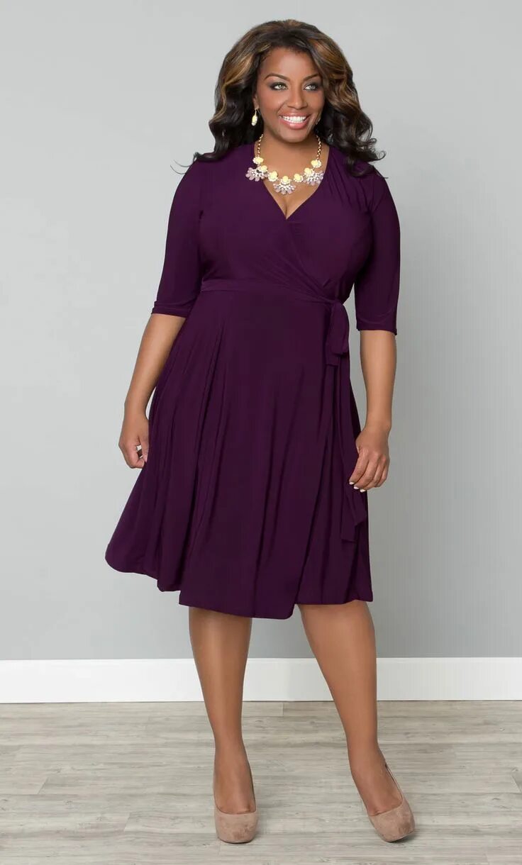 Платья фото для полных цена Essential Wrap Dress Big size dress casual, Casual dresses for women, Plus size 