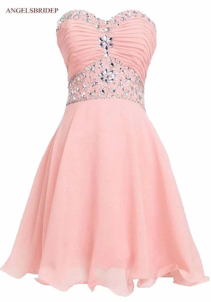 Платья фото короткие без девушек ANGELSBRIDEP Милая Короткое платье для выпускного вечера Vestidos De Festa торже