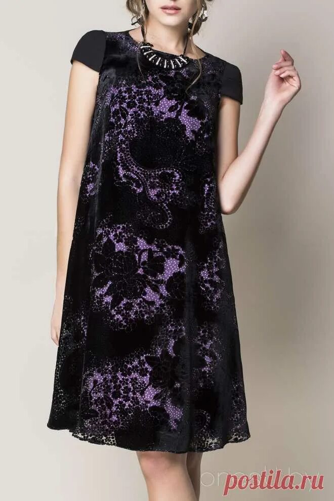 Платья фото омск Платья, 1.033, черный с фиолетовым, Divina - купить с доставкой по России Ин � п