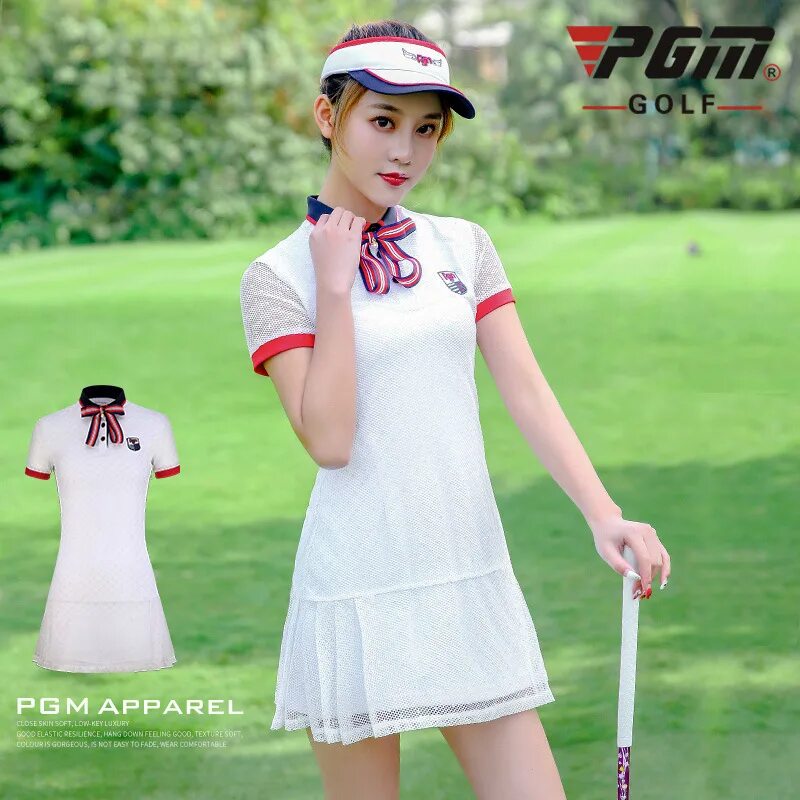 Платья гольф фото Summer Women Golf Skirt Breathable Lace Golf Short Dress Ladies Mesh A lined Sli