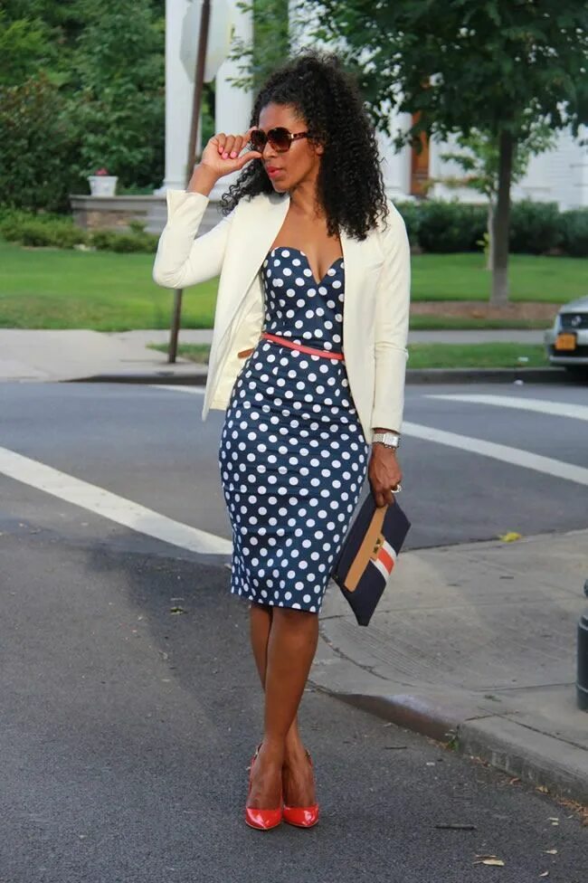 Платья горошками с чем одеть Looks Good in Polka Dots Fashion, Professional dresses, Womens fashion classy