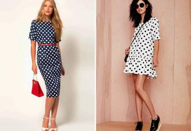Платья горошками с чем одеть Красивое платье в горошек - модные фасоны и аксессуары к ним - шифоновое и джинс