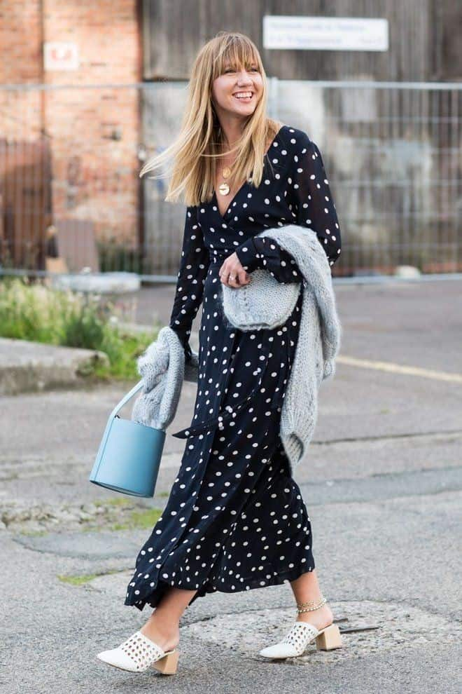 Платья горошками с чем одеть 25 модных образов, с чем носить платье с запахом в 2022 Ideias fashion, Roupas v
