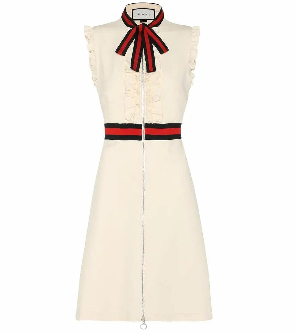 Платья гуччи фото Gucci Ruffled Trim Heavy Stretch Jersey Dress, Ivory In White ModeSens Classy ou