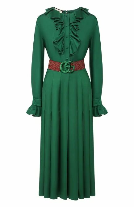Платья гуччи фото Женское зеленое шелковое платье GUCCI купить в интернет-магазине ЦУМ, арт. 54516