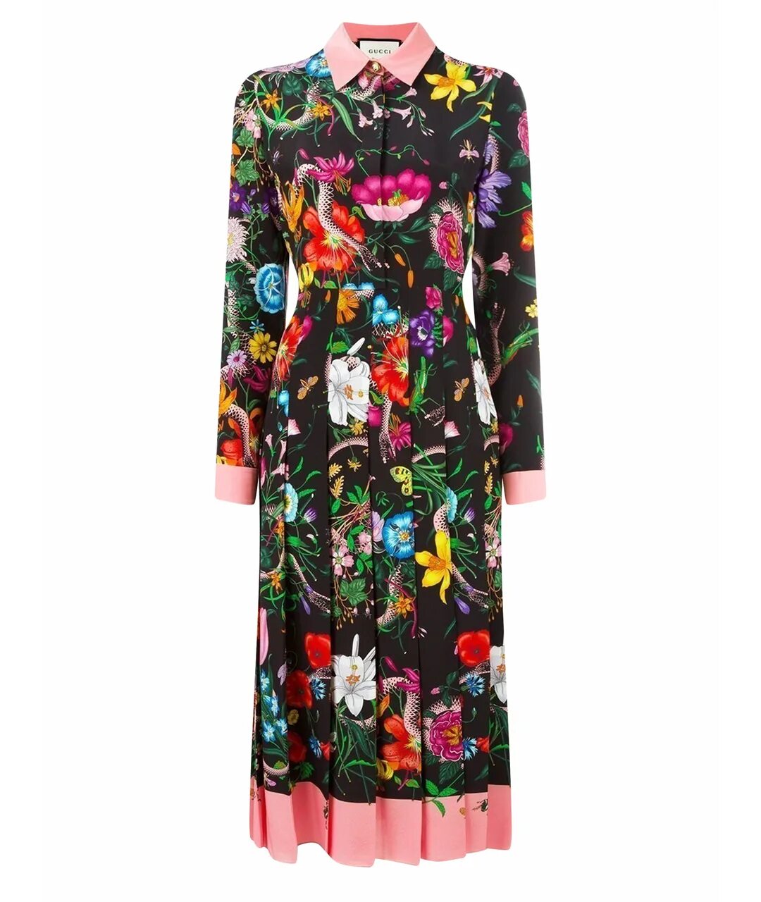 Платья гуччи фото GUCCI Мульти шелковое повседневное платье для женщин - купить в интернет магазин