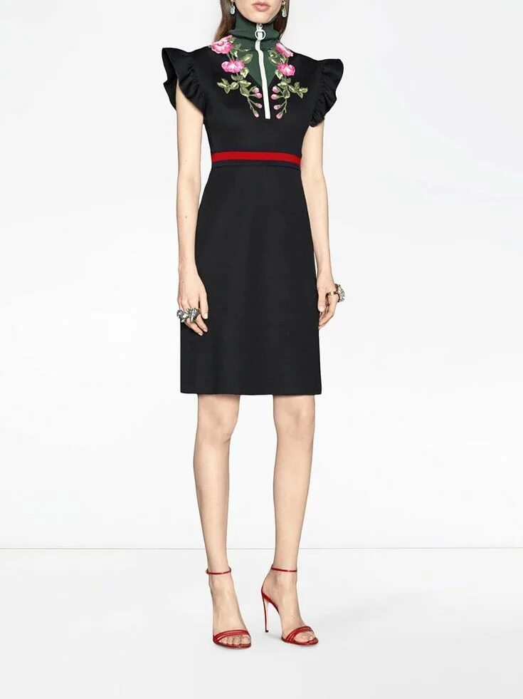 Платья гуччи фото Gucci Vestido De Jersey Bordado - Farfetch Vestidos de fiesta, Ropa de mujer, Mo