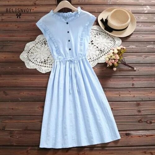 Платья хлопок фото Летние платья из льна из Китая купить на русском языке в рублях по низкой цене